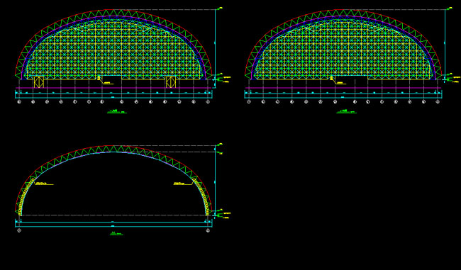 泸州跨度110米，拱高35_7米煤棚网架